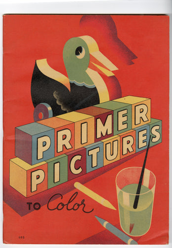 1934 PRIMER PICTURES Children's Coloring Book, Unused, Fairy Tales