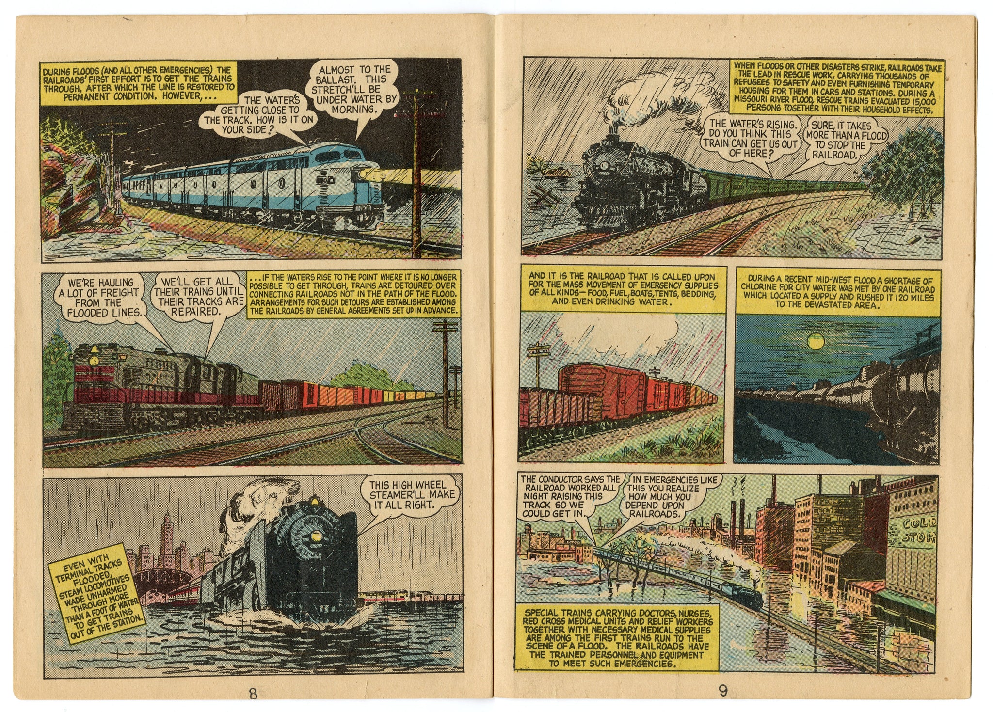 Two 1960's Train Comic Books RAILS ACROSS AMERICA & CLEAR THE TRACK ...