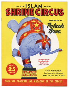 1954 ISLAM SHRINE CIRCUS Souvenir Program, Magazine, San Francisco