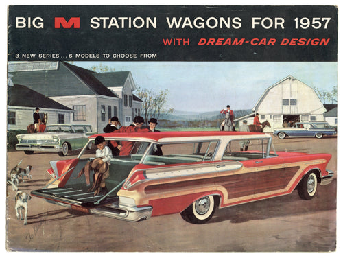 1957 Mercury BIG M STATION WAGON CATALOG, Illustrated Mid-Century Car Brochure