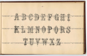 1879 Antique AMES' ALPHABETS Full Book PDF, Typography, Lettering, Design