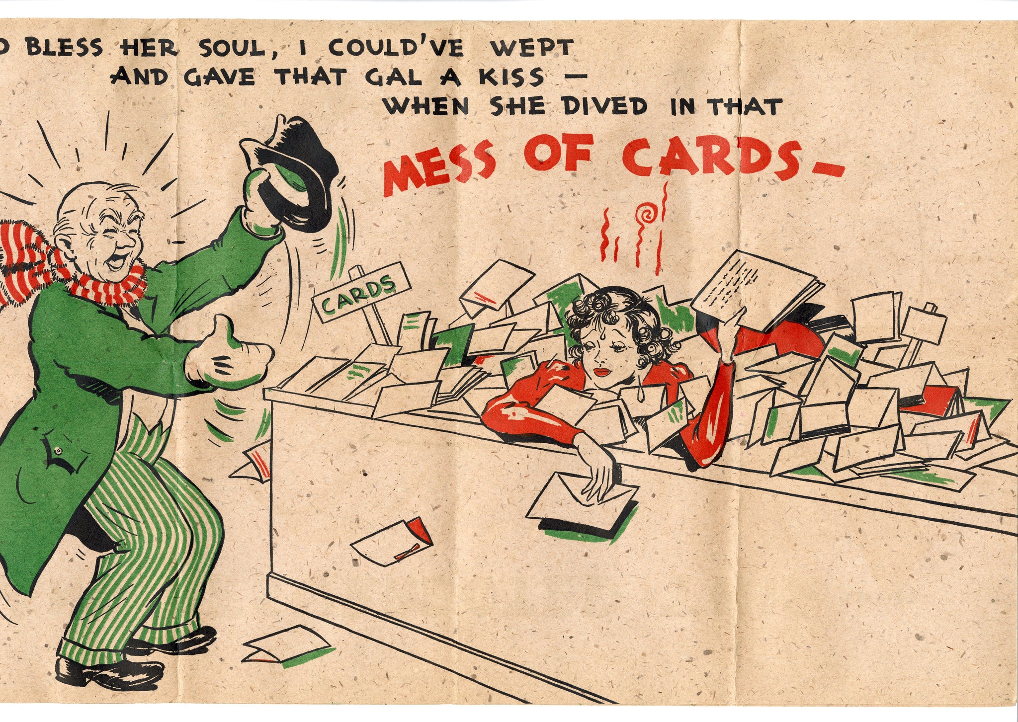 1930's Rare HALLMARK Large, Fold Out, Comic Cartoon CHRISTMAS CARD, WC TheBoxSF 1930's Rare HALLMARK Large, Fold Out, Comic Cartoon CHRISTMAS CARD, WC TheBoxSF