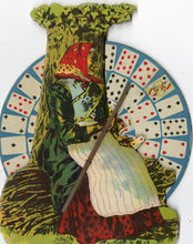 Load image into Gallery viewer, Antique 1920s-1930s Gypsy Fortune Teller Game with Mechanical Spinning Wheel, Card Game