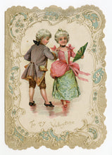Load image into Gallery viewer, Antique Die-Cut &quot;True Love&quot; VALENTINE&#39;S DAY CARD, Georgian Couple Dancing