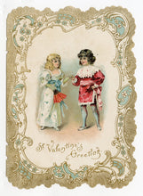 Load image into Gallery viewer, Antique &quot;St. Valentine&#39;s Day Greeting&quot; Die-Cut VALENTINE&#39;S CARD, Regency Era Children
