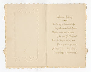 Antique 1900's Die-Cut "My Fair Valentine" VALENTINE'S DAY CARD, BOOKLET