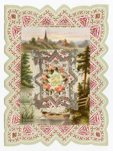 Antique, Layered Paper, Pop-Out VALENTINE'S DAY CARD, 'Love's Offering'