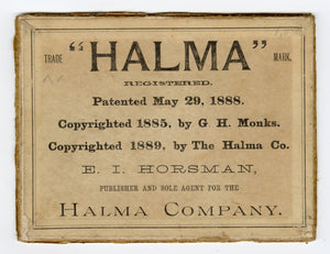 1888 Antique HALMA Checkerboard Game, Victorian Graphics, Full Game