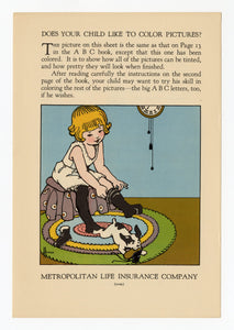 Vintage 1920's ABC Promotional Children's Book, Metropolitan Life Insurance