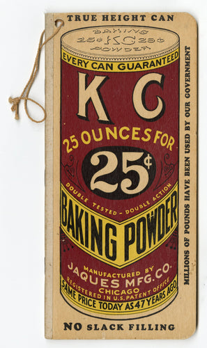 Antique, Unused KC Baking Powder Advertising Notebook, Premium