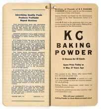 Load image into Gallery viewer, Antique, Unused KC Baking Powder Advertising Notebook, Premium