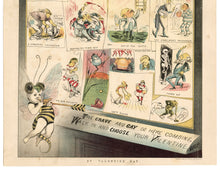 Load image into Gallery viewer, 1885 Antique, Original WASP MAGAZINE VALENTINE&#39;S DAY Two Page Satirical Print