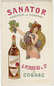 Beautiful Art Nouveau SANATOR LIQUEUR DE COGNAC Store Display, Advertising Sign