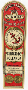 Antique, Unused Anchor Steam, CURACAO DE HOLLANDA LABEL, Liqueur, Alcohol