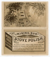 Load image into Gallery viewer, Antique 1880&#39;s RISING SUN STOVE POLISH Trade Card Pamphlet, Household Cleaner