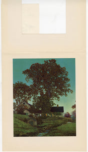 1940's Vintage MAXFIELD PARRISH "SUN UP" Christmas Card, Tintogravure