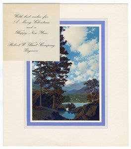 1941 Vintage MAXFIELD PARRISH "TEMPLED HILLS" Christmas Card, Tintogravure