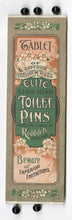 Load image into Gallery viewer, Antique 1900&#39;s ELITE TOILET PIN TABLET, Edwardian Glass Hat Pins, Vintage Fashion