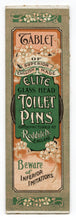 Load image into Gallery viewer, Antique 1900&#39;s ELITE TOILET PIN TABLET, Edwardian Glass Hat Pins, Vintage Fashion
