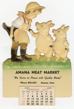 Load image into Gallery viewer, 1963 Vintage AMANA MEAT MARKET Advertising CALENDAR, Pigs
