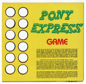 Vintage 1950's PONY EXPRESS BOARD GAME, Cowboys, Indians, Western Toy