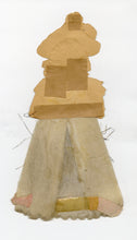 Load image into Gallery viewer, Antique Victorian Die-Cut Scrap Doll, Cotton Skirt, Metallic Thread