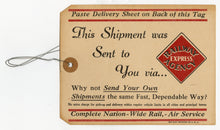 Load image into Gallery viewer, Vintage RAILWAY EXPRESS AGENCY Luggage Shipment Tag, Air, Train