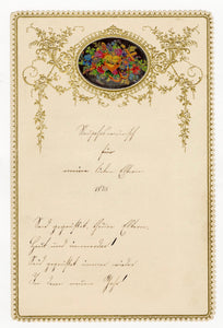 1875 Antique German, Embossed, Victorian Stationary Congratulations Card