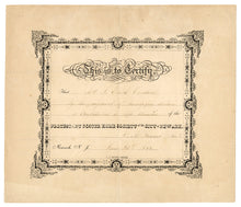 Load image into Gallery viewer, 1863 PROTESTANT FOSTER HOME SOCIETY of Newark CERTIFICATE, Ornament