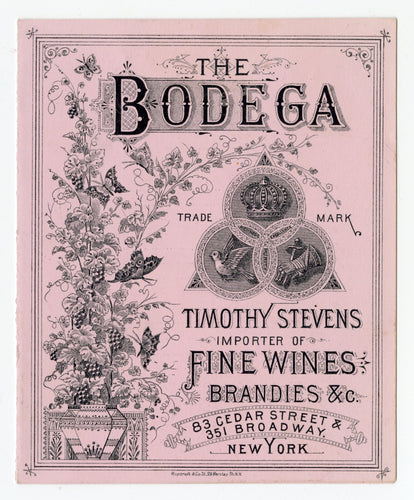 Antique Victorian BODEGA Fine WINES AND BRANDY Advertising Book Cover