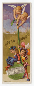 Antique, Victorian STAR BRAID Seam Binder Advertising Bookmark, Tradecard