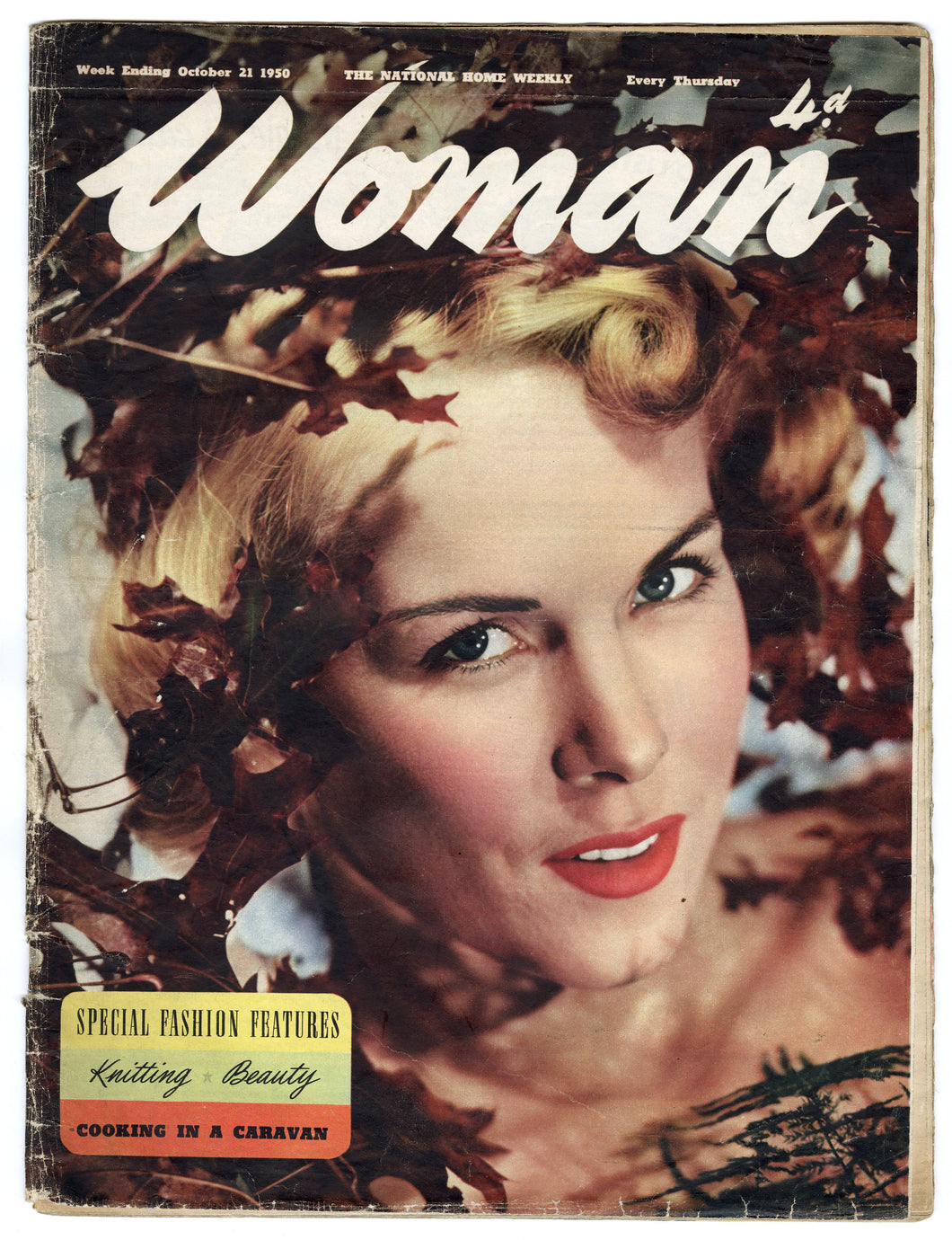 1950 Vintage WOMAN MAGAZINE, National Home Weekly, Fashion, Beauty, Cooking