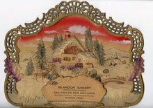 Load image into Gallery viewer, Blandon Bakery Embossed Winter Scene Advertising Sign, Store Display