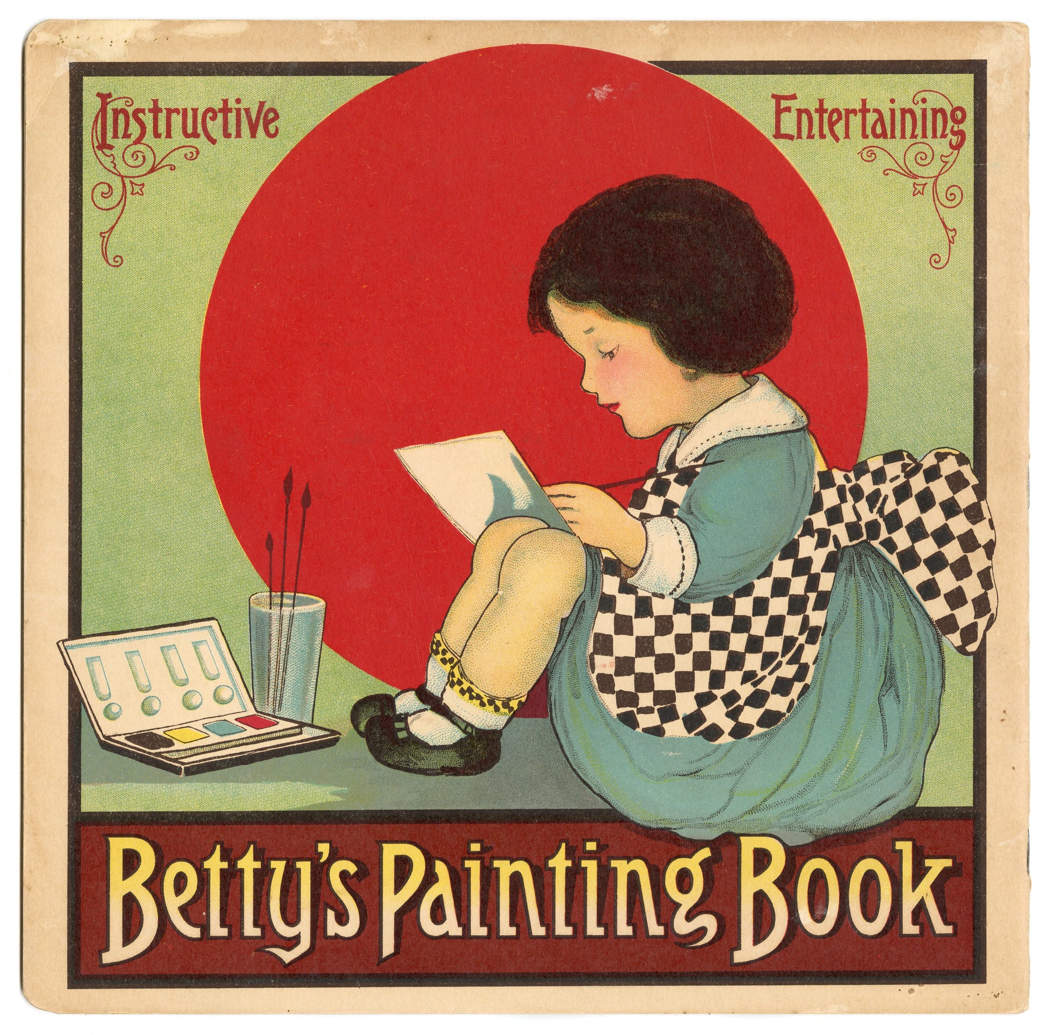 1917 Betty's Painting Book, Children's Instructional Coloring Book