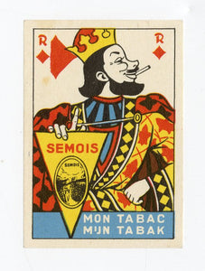 Mid-Century Tobacco Brand Playing Card Suits Matchbox Labels, Set of 12