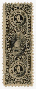 U.S. One Cent Internal Revenue Stamp, Pike's Toothache Drops, Glenn's Sulphur Soap, Beehive