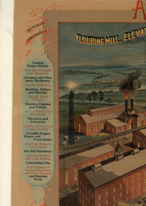 Aug. Wolf & Co. Works, Flouring Mill, Elevating, Conveying, Distributing and Power Transmitting Machinery Advertising Lithograph, Factory