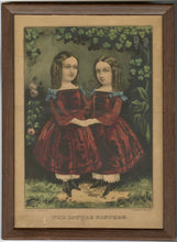 Load image into Gallery viewer, Antique CURRIER &amp; IVES &quot;The Little Sisters&quot; Framed Lithograph, Original Print 