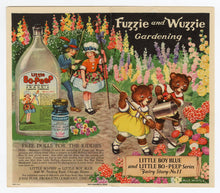 Load image into Gallery viewer, Little Boy Blue &amp; Little Bo-Peep Cleaning Advertisement, Gardening, Fuzzie &amp; Wuzzie