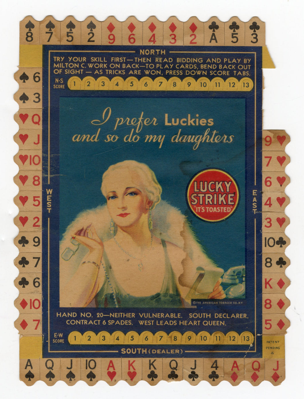 1932 Lucky Strike, Dowager Mother, Bridge Game Advertisement, Milton C. Work