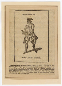 18th Century Antique, British "Little Cocking George" Satirical Pamphlet Page, George Onslow