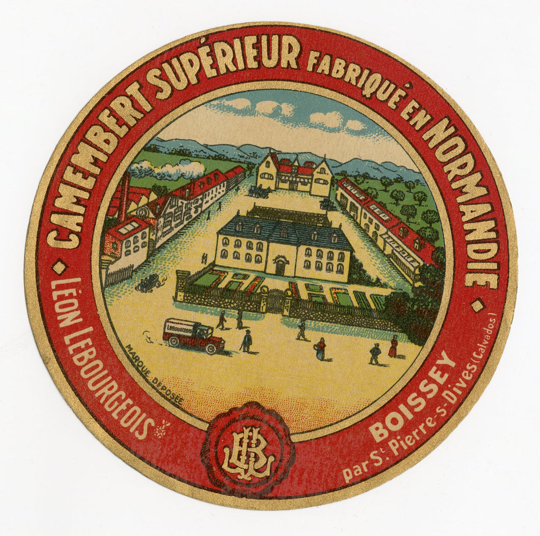 Antique, Unused French Camembert Supérieur Fabriqué en Normandie Cheese Label