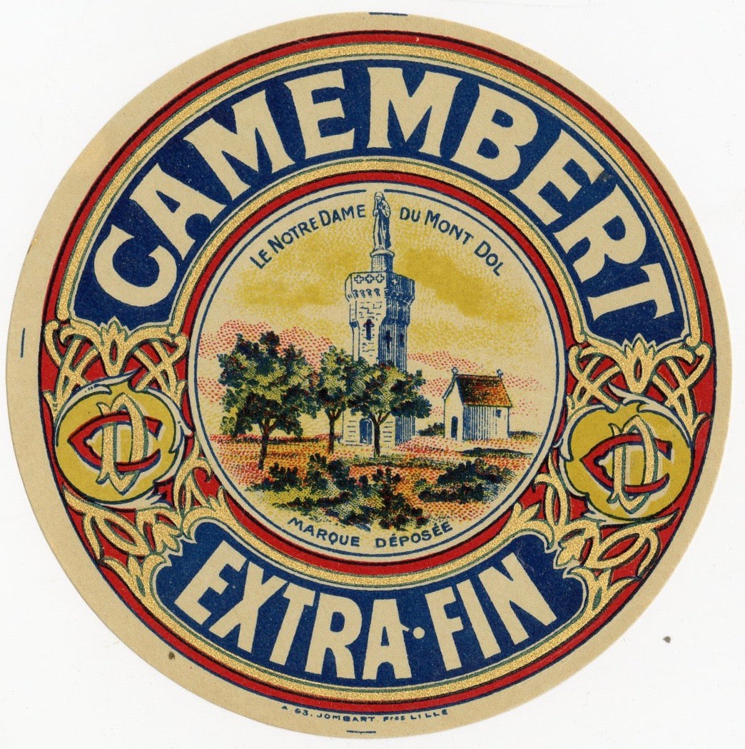 Antique, Unused Camembert Extra-Fin Cheese Label, Notre Dame du Mont Dol