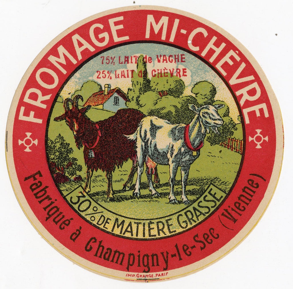 Antique, Unused, French Fromage du Moulin Rouge Cheese Label