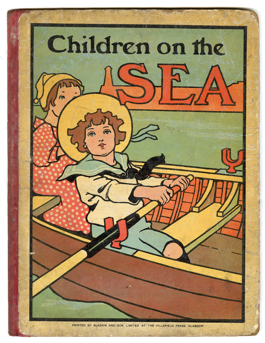 Antique 1910's-1920's CHILDREN ON THE SEA Kids Picture Book, Maritime