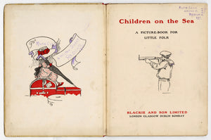 Antique 1910's-1920's CHILDREN AT SEA Kid's Picture Book, Maritime