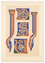 Load image into Gallery viewer, Beautiful Chromolithograph Book Plate Illuminated Letters About 100 Years Old - Plate Number 26