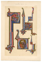 Load image into Gallery viewer, Beautiful Chromolithograph Book Plate Illuminated Letters About 125 Years Old Plate Number 39