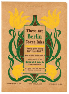Berlin Ink & Color Company Art Nouveau Printing Sample Advertising Sheet