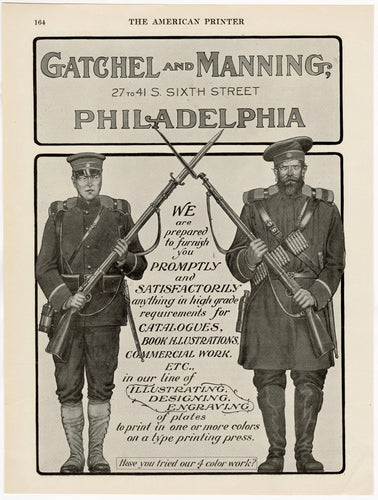 Advertising Page from The American Printer Journal, Russo-Japanese War, Gatchel & Manning